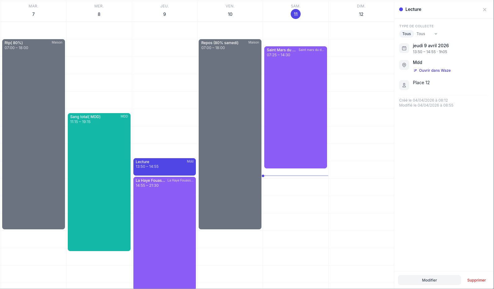 GPlanet - Gestion de planning